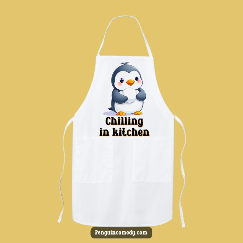 Funny Penguin Snowball Apron - Hilarious Kitchen Gift for Cooking Fun