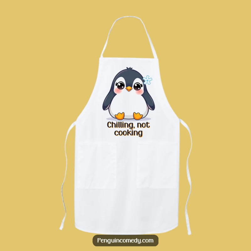 Funny Penguin Snowflake Apron: Cute Kitchen Wear with Innocent Eyes, Perfect Gift!