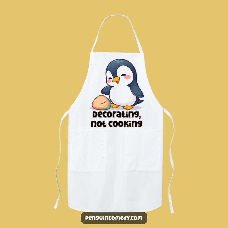 Funny Penguin Pebble Apron: Playful Kitchen Bird Design, Perfect Funny Gift