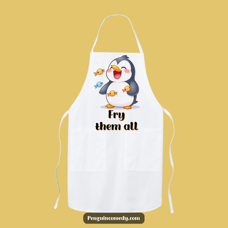 Funny Penguin Juggling Apron - Kitchen Fish Flips Gift