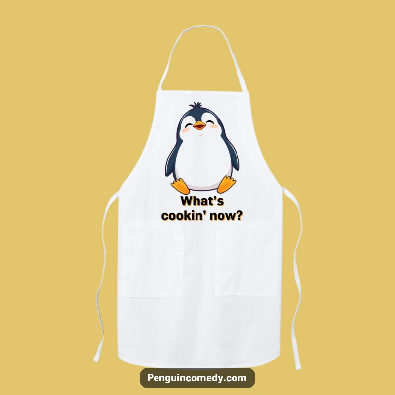 Funny Giggling Penguin Apron: Cook with Curiosity & Kitchen Fun