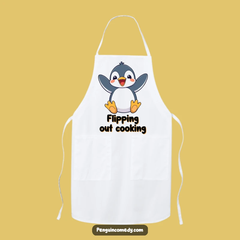 Funny Penguin Apron - Excited Flippers Chef Gift
