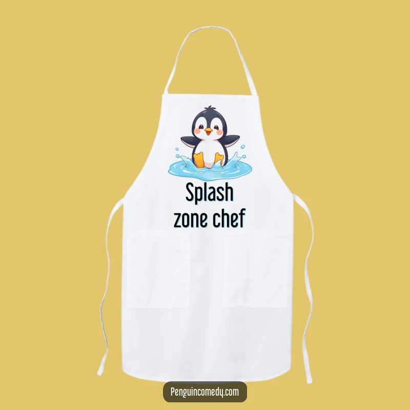 Funny Penguin Apron: Playful Puddle Chef, Perfect Funny Gift for Kitchen Fun!