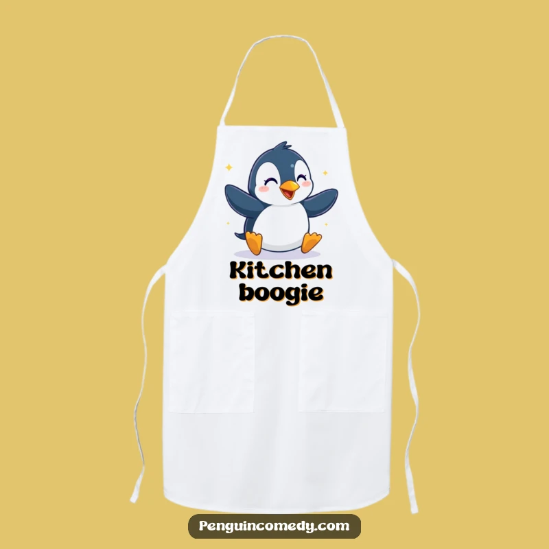 Funny Penguin Dance Chef Apron - Hilarious Kitchen Moves Accessory