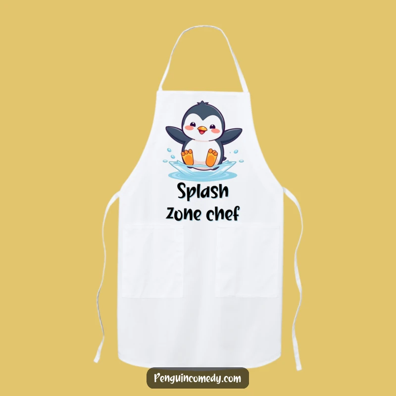 Funny Penguin Jumping Apron - Kitchen Penguin Splash Master Gift