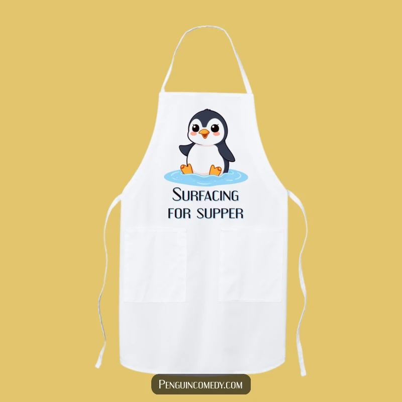 Funny Penguin Ocean Squawk Apron: Kitchen Vocal Pose, Perfect Funny Gift