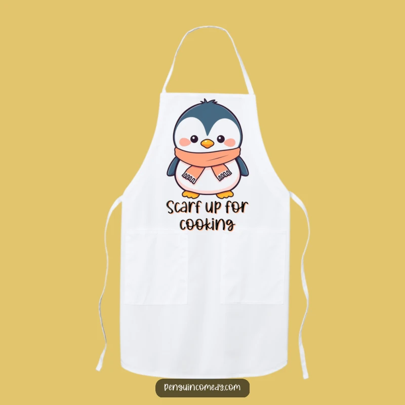 Funny Penguin Scarf Apron - Chef's Cozy Winter Wear
