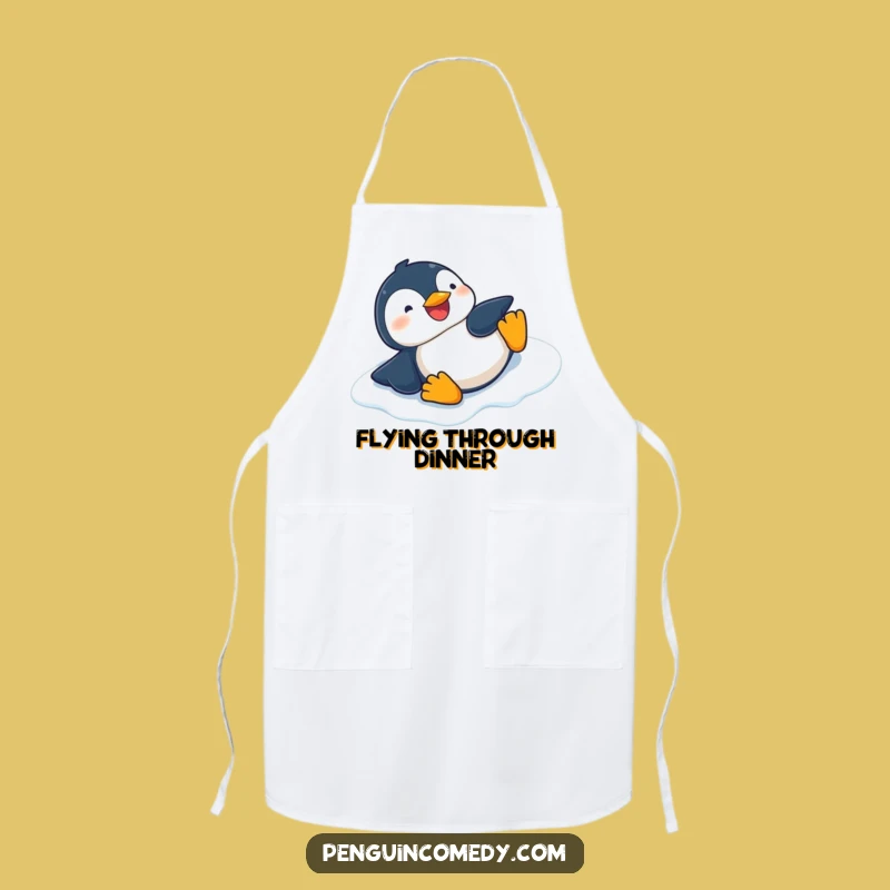 Funny Penguin Slide Apron - Giggling Penguin Fun, Perfect Kitchen Gift