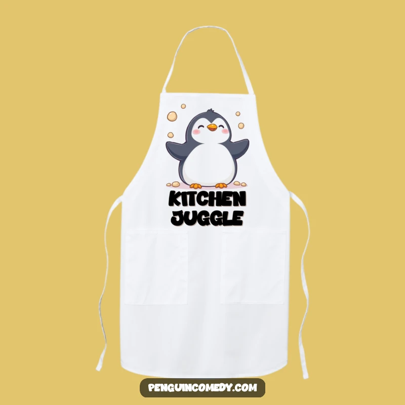 Funny Penguin Chef Juggler Apron - Hilarious Kitchen Accessory