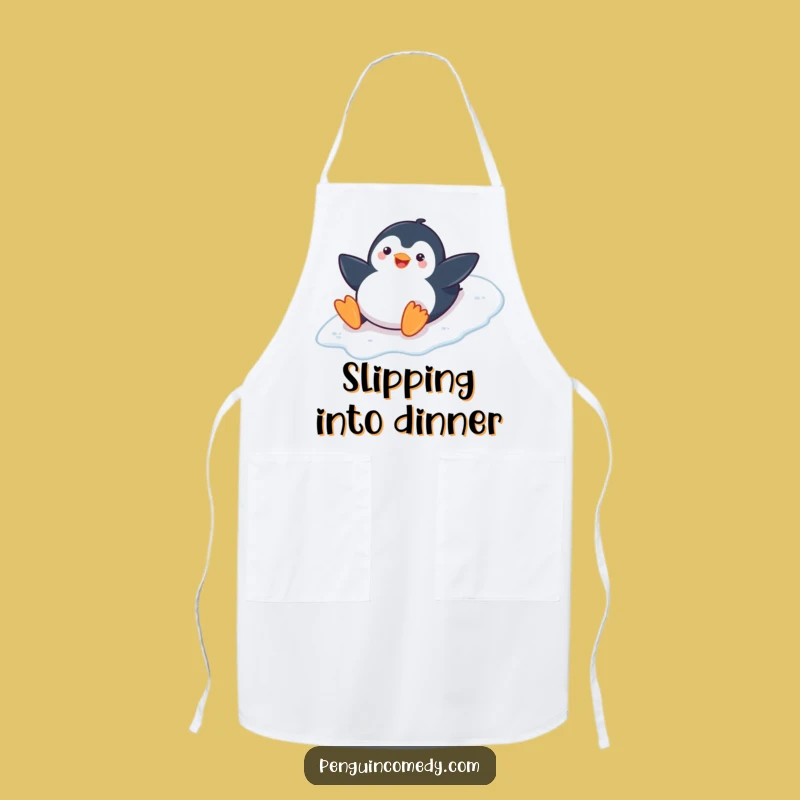 Funny Playful Penguin Apron: Kitchen Slide Fun, Perfect Funny Gift
