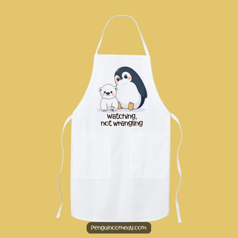 Funny Penguin Polar Bear Apron: Kitchen Vigilance Design, Perfect Funny Gift