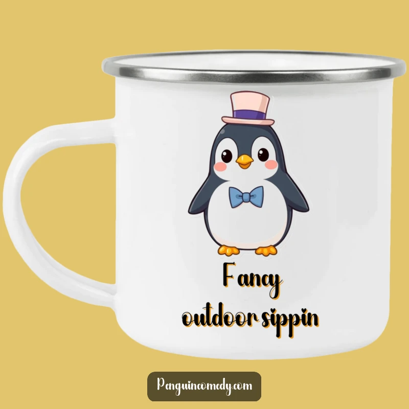 Funny Penguin Camping Mug: Dapper Adventurer, Perfect Rugged Classy Funny Gift!