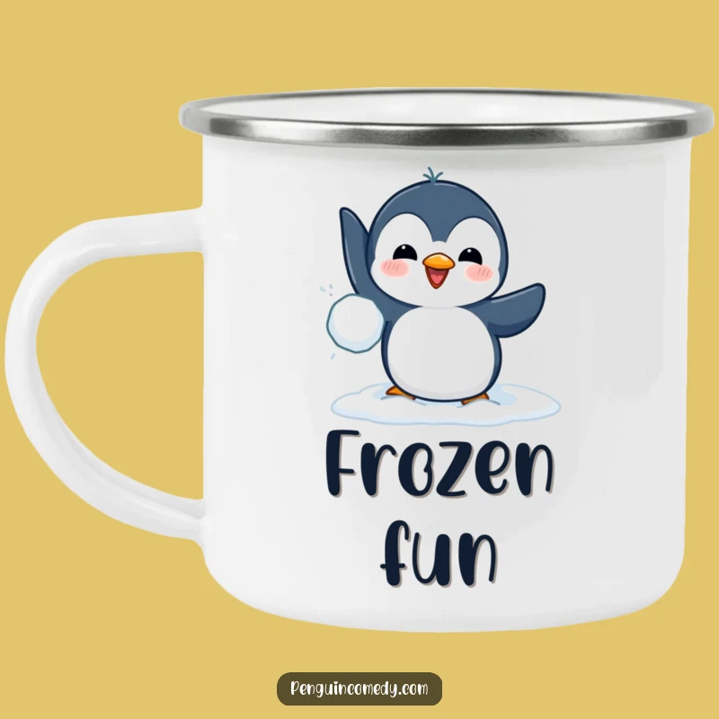 Funny Penguin Snowball Camp Mug - Hilarious Outdoor Adventure Companion