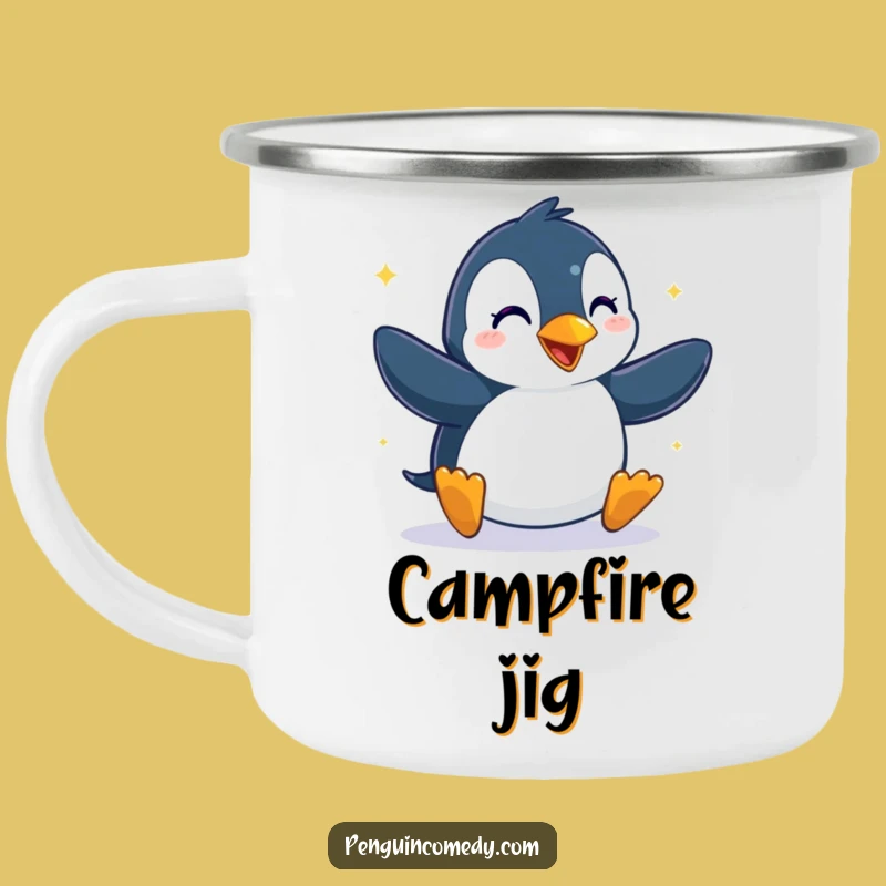 Funny Penguin Dance Camp Mug - Hilarious Outdoor Groove Companion