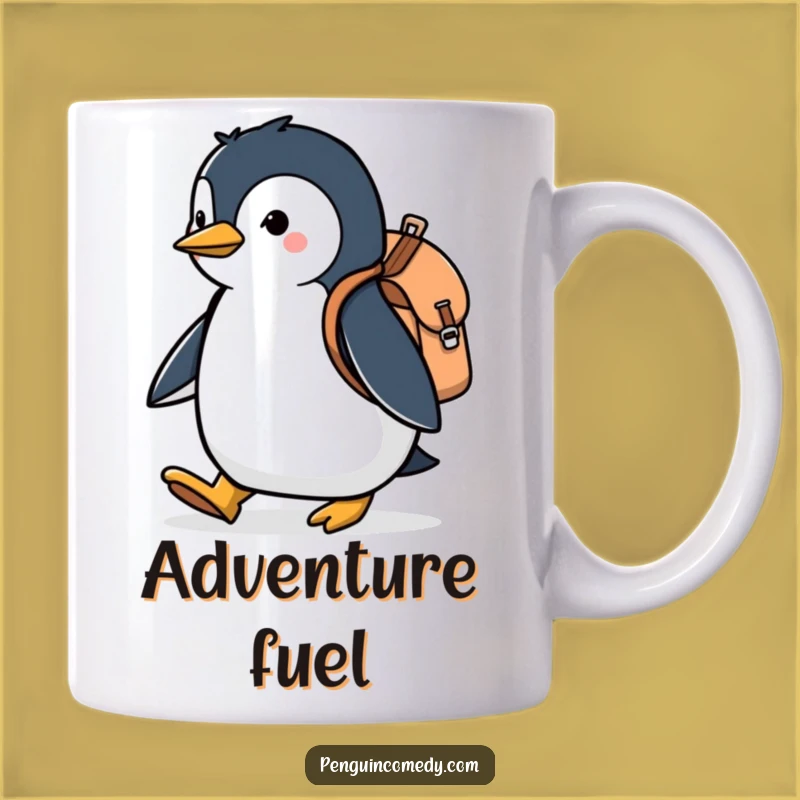 Funny Penguin Backpack Mug - Hilarious Adventure Fuel for Go-Getters