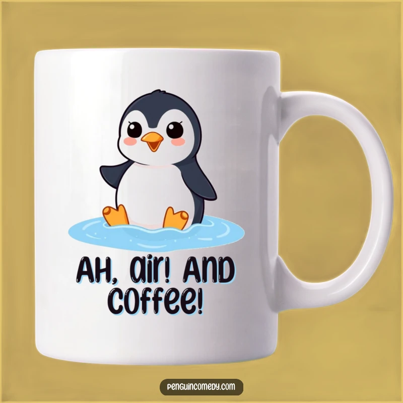 Funny Penguin Ocean Squawk Mug: Eager Arrival, Perfect Funny Gift for Talkative Friends