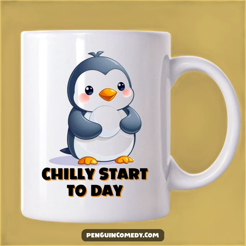 Funny Penguin with Snowball Mug - Hilarious Winter Gift for Penguin Lovers