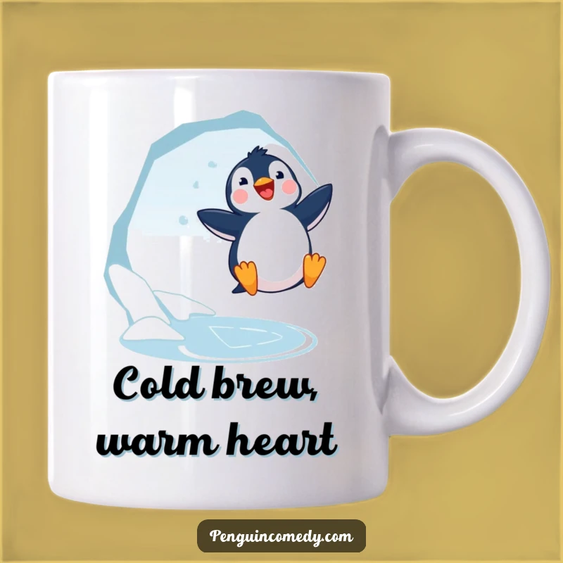 Funny Penguin Jumping Mug - Joyful Arctic Vibes, Hilarious & Cute Gift!