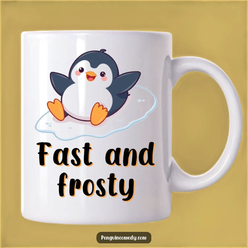 Funny Playful Penguin Mug: Belly Slide Fun, Perfect Funny Gift