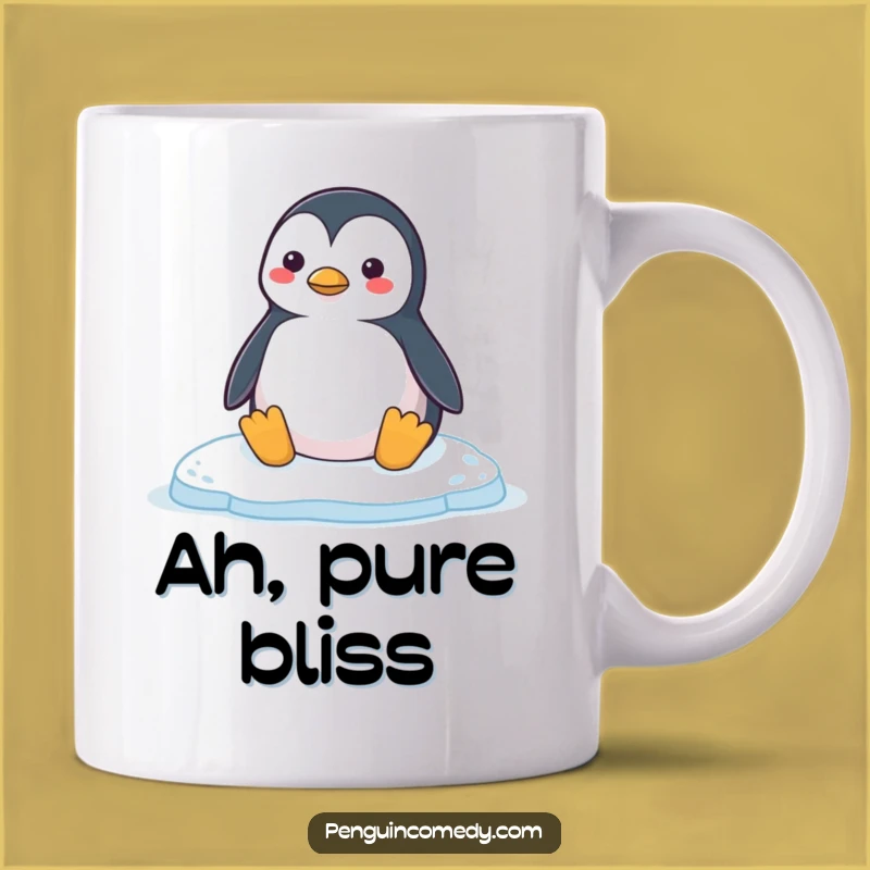 Funny Penguin Honk Mug: Contented Ice Floe Rest, Adorable Happy Penguin Gift!