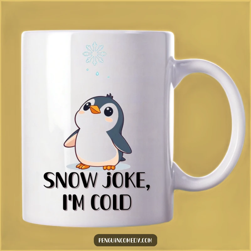 Funny Penguin Mug: Curious Snowflake Watcher, Perfect Winter Gift for Penguin Lovers!