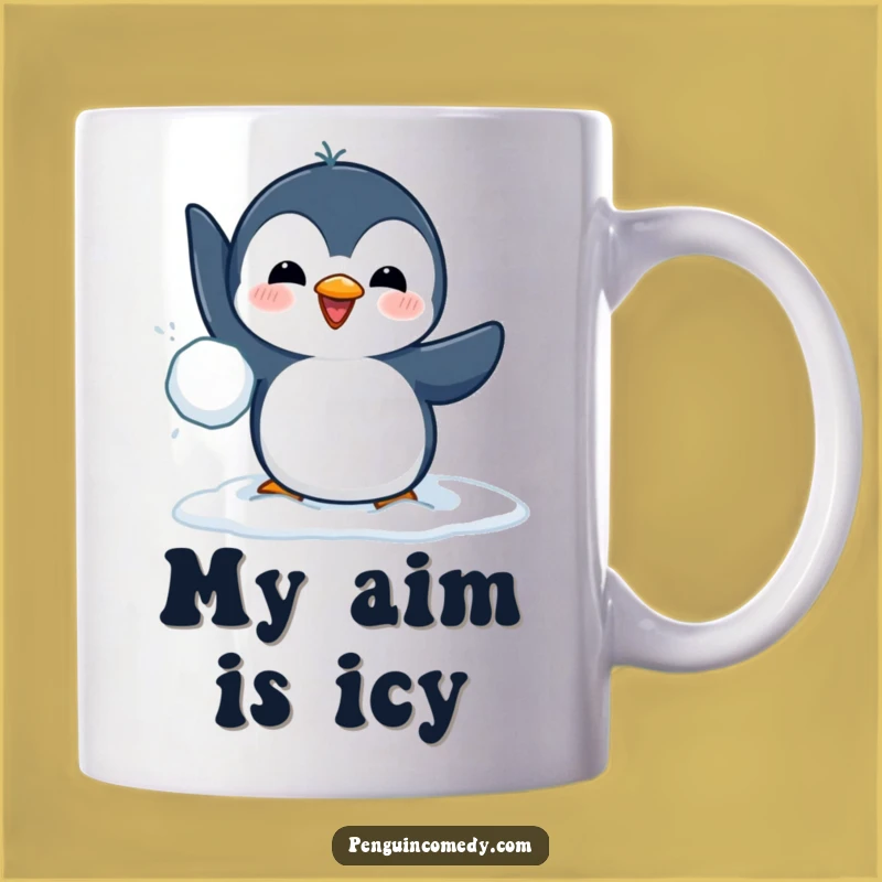 Funny Penguin Snowball Thrower Mug - Hilarious Winter Fun Gift for Penguin Lovers