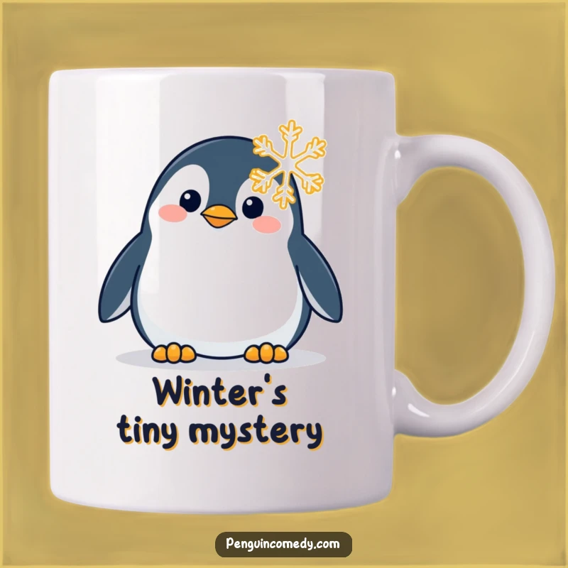Funny Penguin Snowflake Mug: A Whimsical Winter Wonder Gift for Curious Souls!