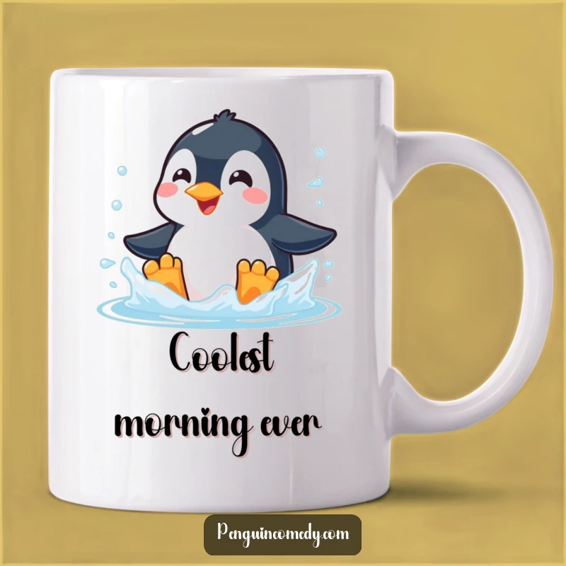 Funny Penguin Splash Mug: Joyful Icy Fun, Perfect Water Lover's Gift!