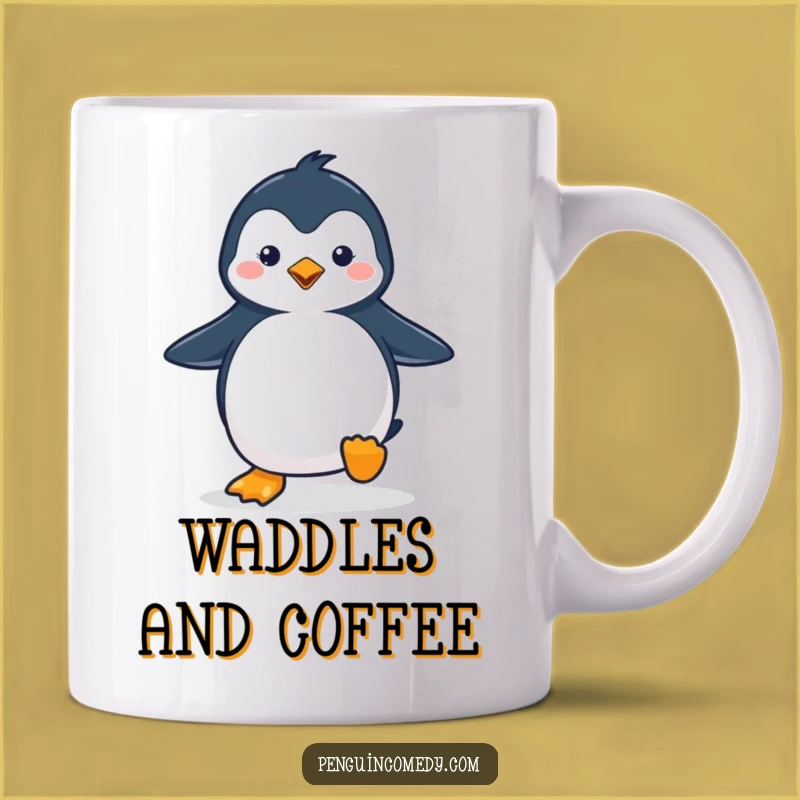 Funny Penguin Waddling Mug - Adorable Arctic Friend Gift