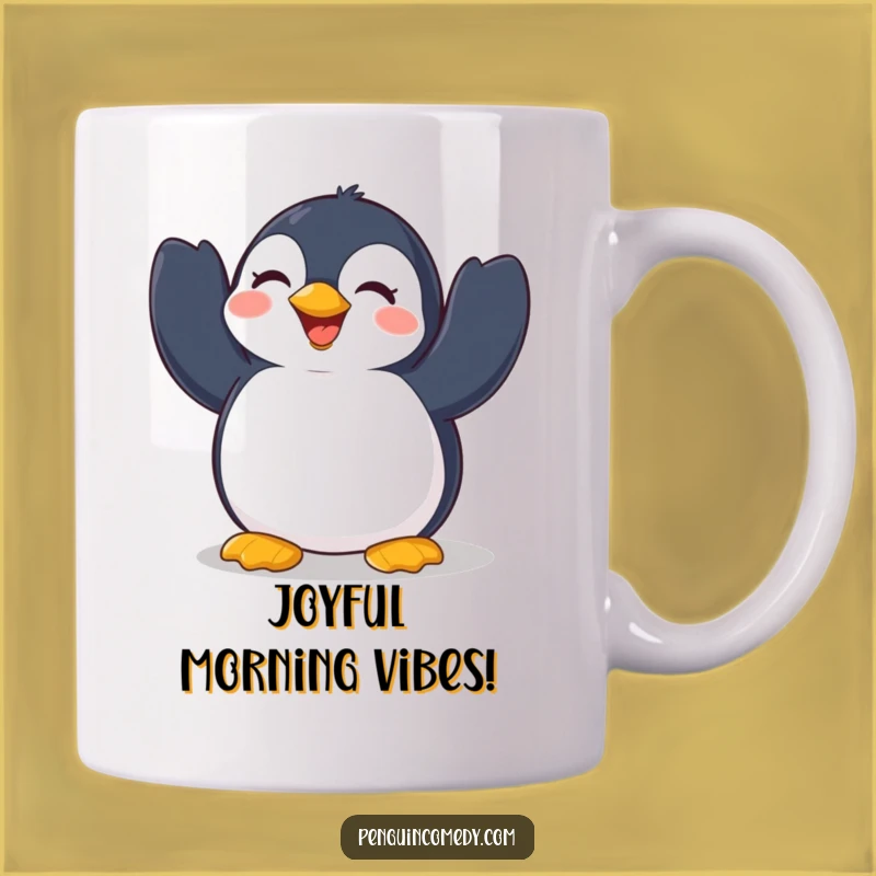 Funny Penguin Flap Mug: Cheerful Delight, Joyful Penguin Action, Perfect Gift!