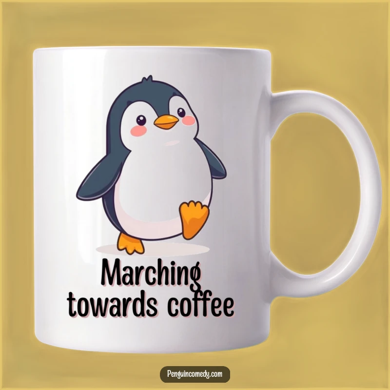 Funny Penguin Waddling Determinedly Mug - Hilarious Motivational Gift for Go-Getters