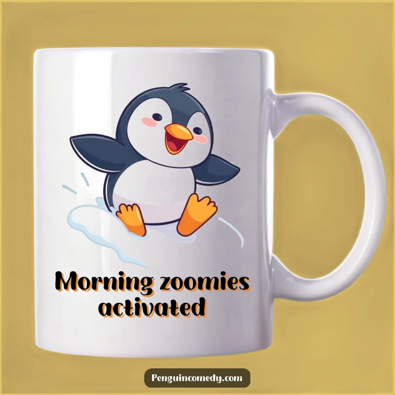 Funny Penguin Sliding Mug: Hilarious Winter Fun Gift for Joyful Souls!