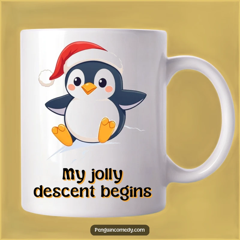 Funny Penguin Santa Hat Mug: Hilarious Winter Fun, Perfect Christmas Gift!