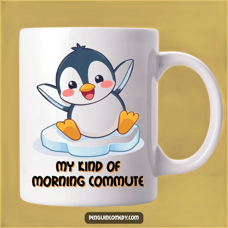 Funny Penguin Ice Slide Mug: Hilarious Arctic Adventure Gift for Penguin Lovers!