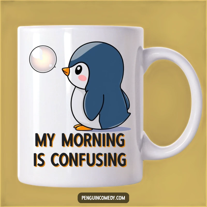 Funny Penguin Bubble Watcher Mug: A Curious & Whimsical Gift for Penguin Lovers