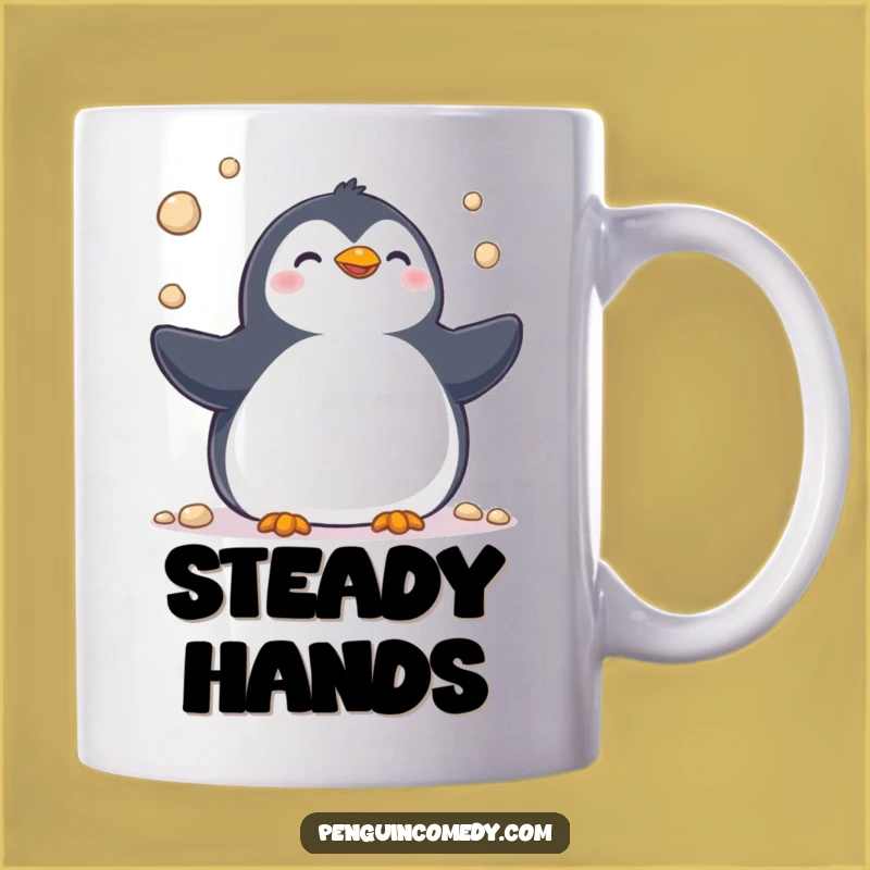 Funny Penguin Juggler Mug - Hilarious Chirpy Fun for Your Morning Coffee