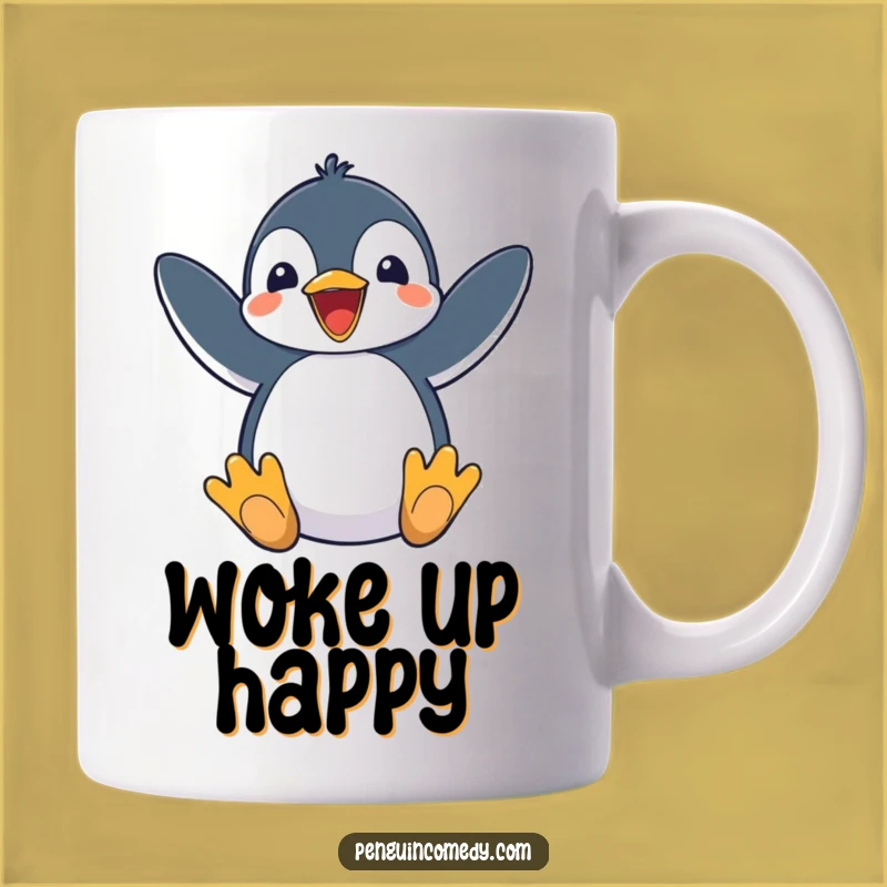 Funny Penguin Flippers Mug - Excited Primate Celebration Gift