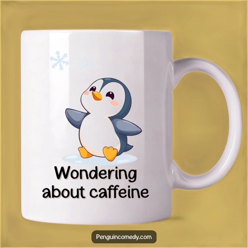 Funny Penguin Watching Snowflake Mug - Hilarious Winter Wonder Gift for Dreamers