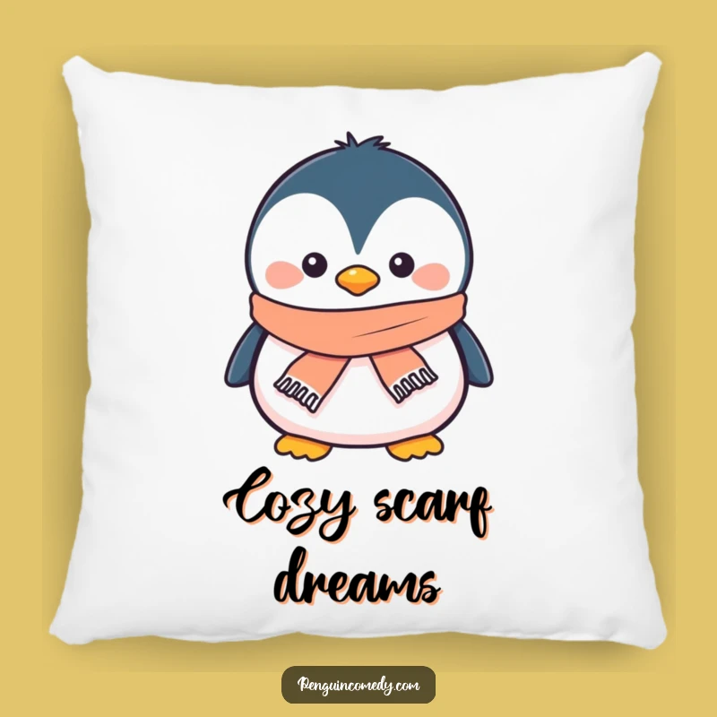 Funny Penguin Scarf Pillow - Cozy & Smiling Decor