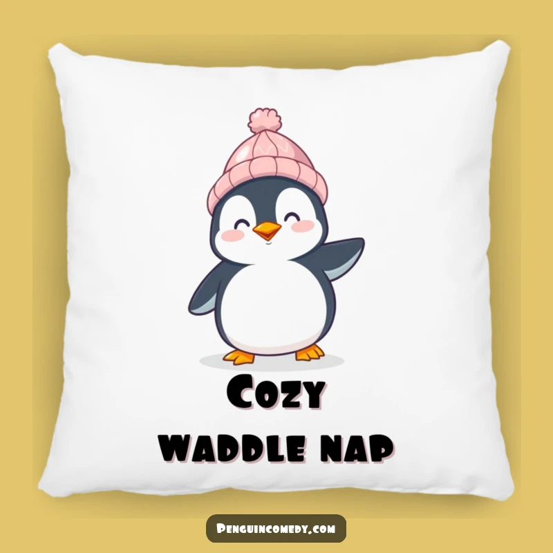 Funny Happy Penguin Pillow: Cozy Joyful Companion, Whimsical Funny Gift
