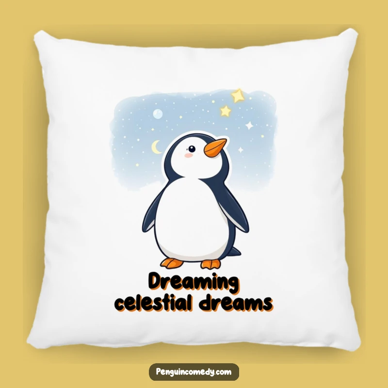 Funny Penguin Starry Night Pillow - Cozy & Dreamy Home Decor Gift