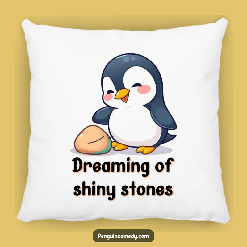 Funny Penguin Pebble Pillow: Cozy Playful Bird Comfort, Perfect Funny Gift