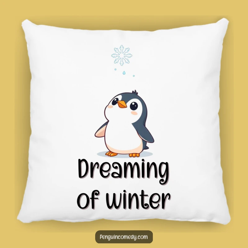 Funny Penguin Pillow: Curious Snowflake Hug, Adorable Winter Funny Gift!