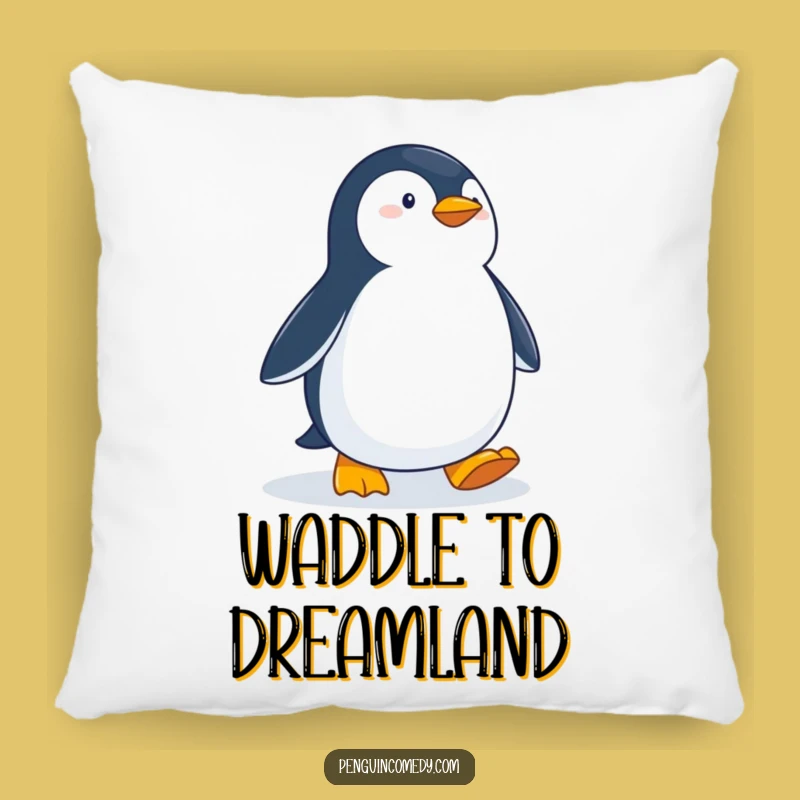Funny Determined Penguin Pillow: Cozy Waddle With Purpose Comfort for Your Home