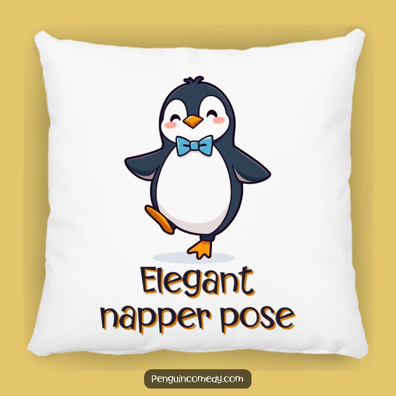 Funny Penguin Bow Tie Pillow: Sophisticated Comfort