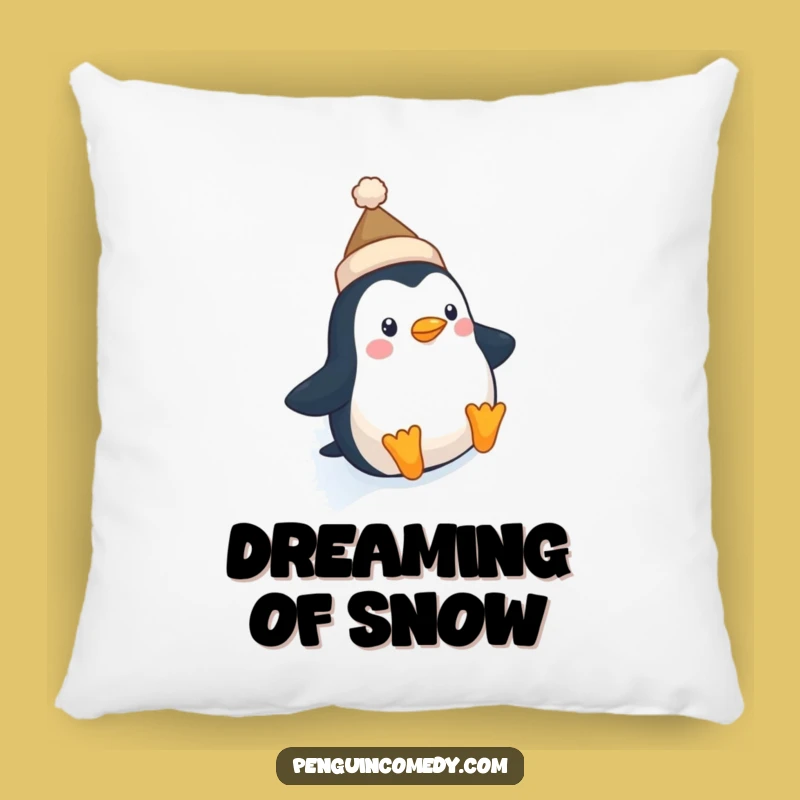 Funny Penguin Hat Slide Pillow: Cuddle Up with Tiny Hat Penguin Comfort