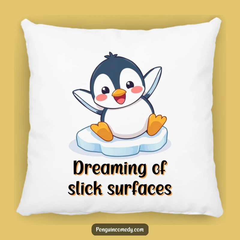 Funny Penguin Ice Slide Pillow: Snuggle Up With This Hilarious Arctic Companion!