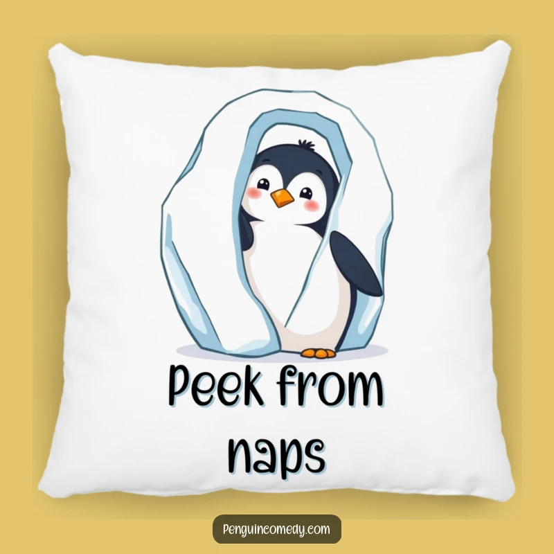 Funny Penguin Peek Pillow - Soft Curious Penguin Decor Gift