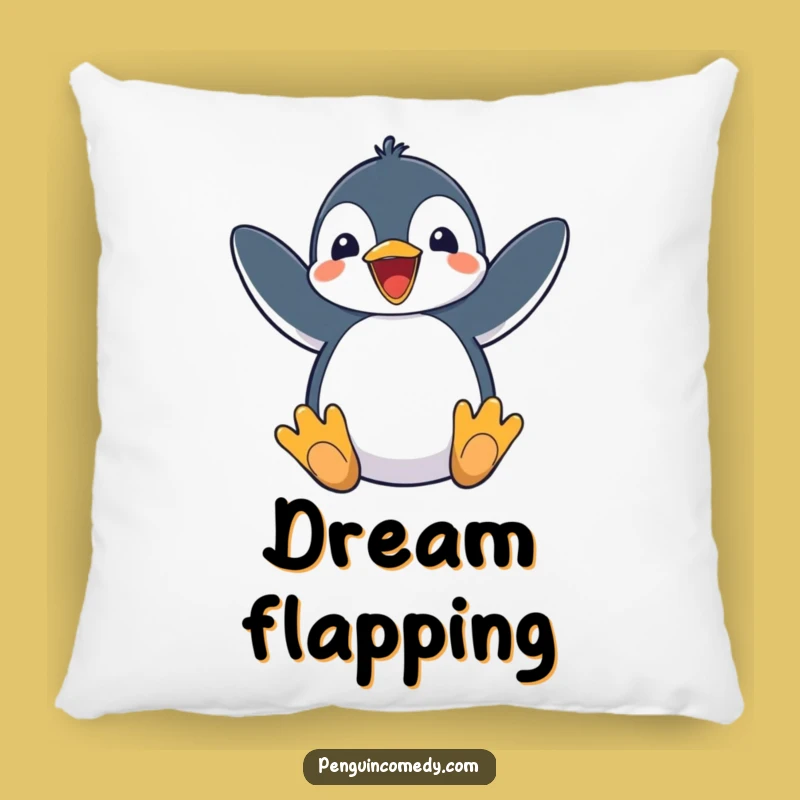 Funny Penguin Pillow - Cozy Excited Flippers Cushion