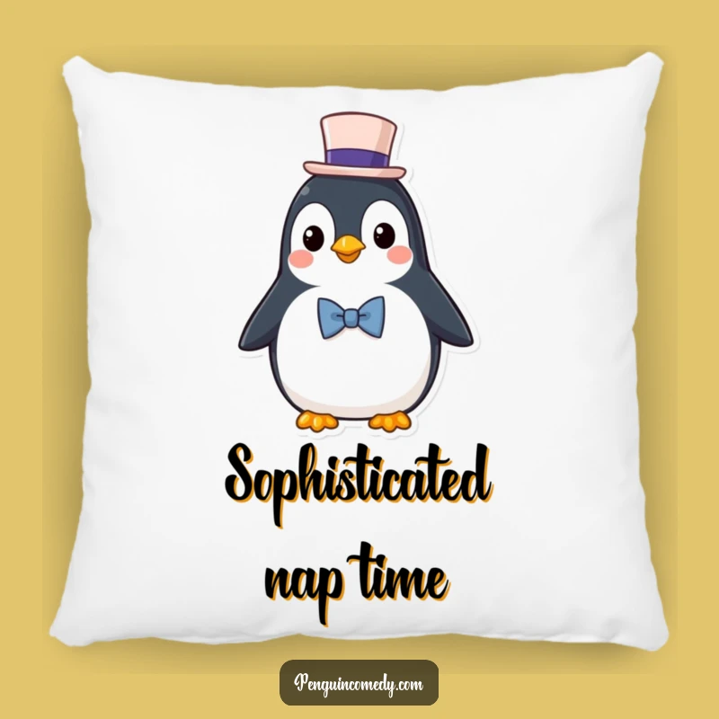 Funny Penguin Pillow: Dapper Companion, Adorable Classy Funny Gift!